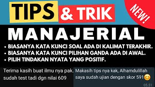 🔴TERBARU...!!! TRIK DAN TIPS CEPAT DAN KATA KUNCI SOAL MANAJERIAL