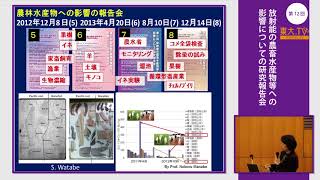 中西友子「農学生命科学研究科の取組みについて」ー第12回 放射能の農畜水産物等への影響についての研究報告会