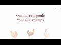 Quand Trois Poules Vont aux Champs - Comptine pour Enfants avec Paroles