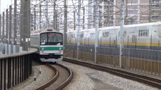 【フルHD】JR埼京線205系(快速)、東北新幹線E4系(Maxたにがわ410号) 中浦和駅通過