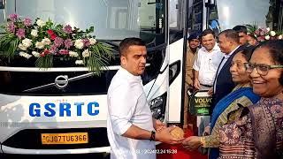 GSRTC VOLVO NEW OPENING CEREMONY HONORABLE TRANSPORT MINISTER HARSH SANGHVI SIR AND GSRTC HOD