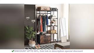 Tribesigns Freestanding Clothes Garment Rack with shelves and 2 Drawers, Heavy Duty Metal