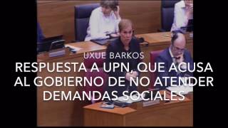 Uxue Barkos responde a UPN cuando Esparza acusa al Gobierno de no atender demandas sociales