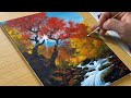 How to Paint Autumn Forest / Acrylic Painting