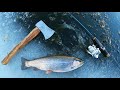 CATCH & COOK!! Ice Fishing for CHUNKY Rainbow & Tiger Trout!!