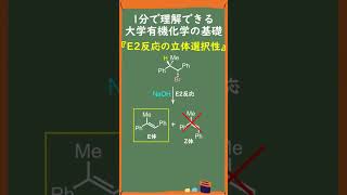 【1分で分かる大学有機化学】E2反応の立体選択性をわかりやすく解説～アンチペリプラナー形とは？～ #Shorts