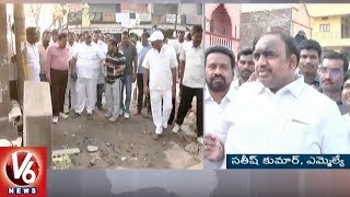 MLA Satish Inspects Roads And Sewerage System In Husnabad Town | V6 News