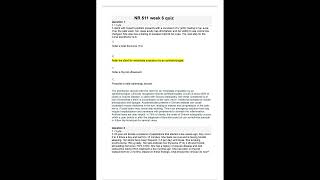 NR 511 NR511 Week 6 Quiz Chamberlain College of Nursing