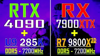 RX 7900XTX + RYZEN 7 9800X3D vs RTX 4090 + CORE U9 285K - How Big is the Difference in 4K?