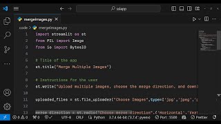 Python 3 Streamlit Project to Merge Multiple Images in Horizontal & Vertical Using Pillow Library