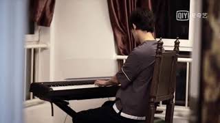 Dimash playing the piano on Idol Hits