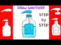 How To DRAW Hand SANITIZER Step by Step | Covid Awareness Drawing | Lock down Drawing