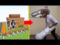 CHAINSAW MAN Tấn Công Nhà Được Bảo Vệ Bởi bqThanh và Ốc Trong Minecraft