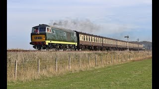 Class 35 No. D7018 loaded test run (accompanied by classmate D7017) on 24th October 2018