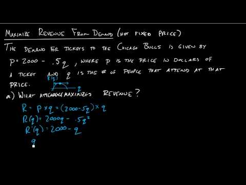 Section 4.4 - Maximize Revenue Given Demand Section 4.4 - Maximize Revenue Given Demand
