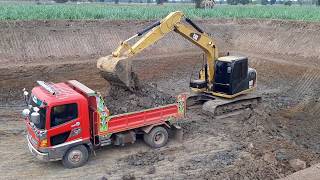 CAT313D2 GCแกะมาได้160 ชม.ขุดสระสวยจัด ลึก7เมตร  ดั้มแรง excavator and truck EP.6718