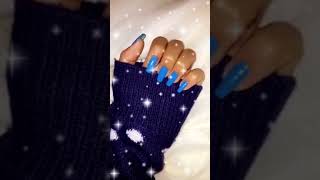 First video by Luisa Caceres showing her natural nails in blue (video 1)