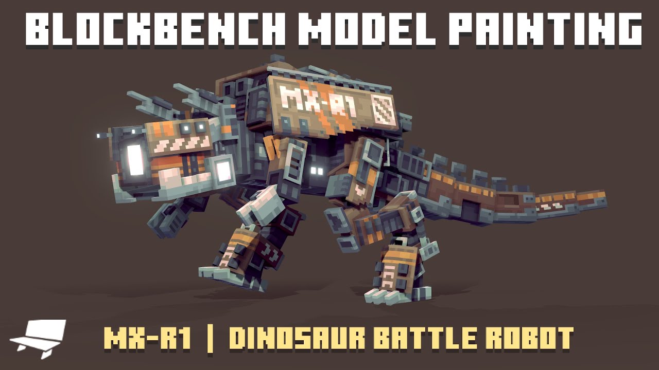 Blockbench Model Painting: Dinosaur Battle Robot Timelapse - YouTube