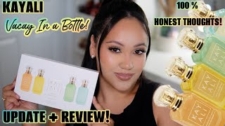 KAYALI VACAY IN A BOTTLE PERFUME SET 🌴🍌🥥 UPDATE + REVIEW!  | IS IT WORTH IT? 🤔 | AMY GLAM ✨