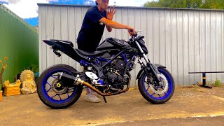 2015 YAMAHA MT03 EXHAUST SYSTEM (LOUD!)