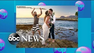 'Aquaman' star photobombs newlyweds on the beach in Hawaii