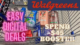 Walgreens couponing deal 2/25 Easy digital deals using a spend $45 booster