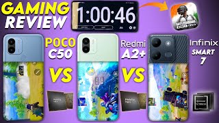 Redmi A2 plus vs Poco C50 vs Infinix Smart7 Full gaming test BGMI/PUBG