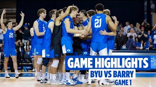 BYU Men's Volleyball vs Barry - Game 1 | Full Game Highlights (2025)