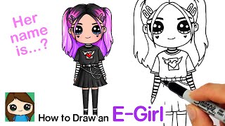 How to Draw a Tik Tok Cute E-girl