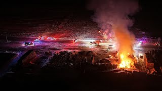 Drone footage Of 2025 Hillsdale Haybail Fire