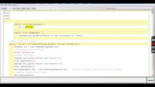 PARAMETERIZED CONSTRUCTOR AREA OF RECTANGLE || JAVA CLASS by ASHISH