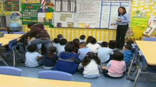 Inside a crowded classroom