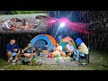 Camping hujan deras|| Camping ditepi sungai besar,Nekat mencari ikan sa'at air sungai meluap tinggi.