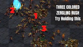 [Cross_tv1] Three colored zergling rush | Starcraft Fastest Map Zerg