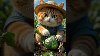 The Cutest Orange Tabby Cat Farmer! 🐱🚜  Adorable Farm Life Adventures #shorts  #tabbycat #meow