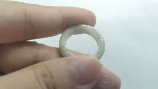 Cincin Giok Putih Jadeite Natural Asli 16,6mm (JZP01)