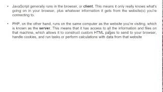 PHP 2 Server vs Client Side