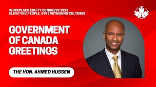 Government of Canada Greetings by The Honourable Ahmed Hussen