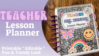 Retro Teacher Planner, Teacher Lesson Planner, Back to School Organization 2024-2025