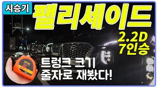 팰리세이드 트렁크 크기 줄자로 재봤다!! 트렁크 크기 실화냐!!