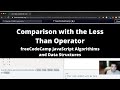 Comparison with the Less Than Operator (Basic JavaScript) freeCodeCamp tutorial