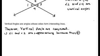 BG13 Vertical Angles - Definition and Proof