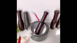 UPTALY Wooden Pestle, Natural Brown Black Color, No Splicing, Solid Wood Pessel, Replaceable Pestle