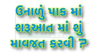 આજની કૃષિ માહીતી-ઉનાળું પાક માં શરૂઆત માં શું માવજત કરવી-Unadu pak ma mavjat-summer crop-cultivation