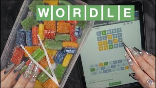 ASMR Gummy Candy \u0026 Wordle On The iPad | Whispered Tapping