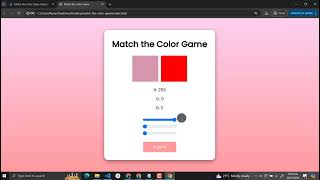 Match the Color Game Using HTML, CSS and JavaScript with Source Code