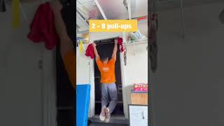 Emom workout - deadlift pullup press burpee as fast as possible (garage gym)