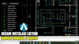 DESAIN INSTALASI LISTRIK RUMAH 2 LANTAI (PENERANGAN) DI AUTOCAD || PART 2