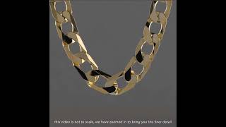 9ct Yellow Gold Solid Classic Italian Made Curb Chain - 6.7mm