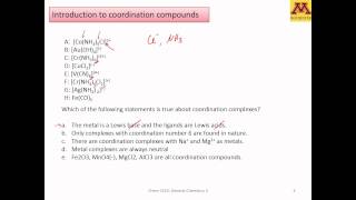 GenChem2: M6-D2 Introduction to coordination compounds